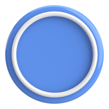 Üç boyutlu daire düğmesi. Boş tuş. 3B illüstrasyon.