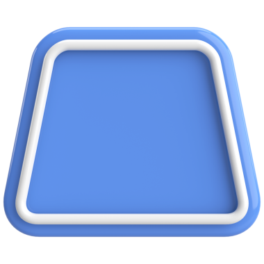 Üç boyutlu trapezoid düğmesi. Boş tuş. 3B illüstrasyon.