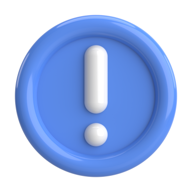 Uyarı işareti. Ünlem işareti. 3B illüstrasyon.