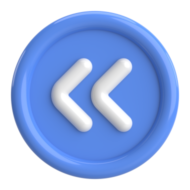 Önceki düğme. Arka düğme. 3B illüstrasyon.