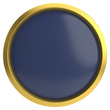 Üç boyutlu daire düğmesi. Lüks düğmesi. 3B illüstrasyon.