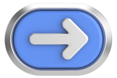 Sonraki düğme. Devam et düğmesi. 3B illüstrasyon.