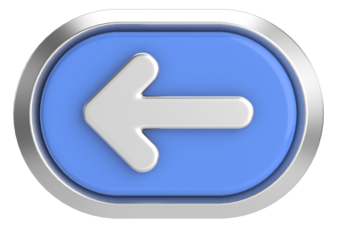 Önceki düğme. Arka düğme. 3B illüstrasyon.