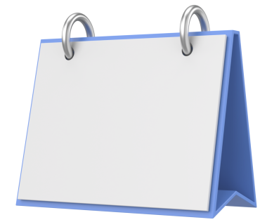 Boş takvim. Üç boyutlu takvim. 3B illüstrasyon.