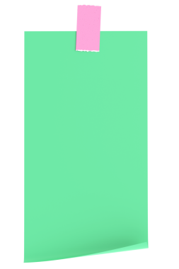 Üç boyutlu not defteri. Yapışkan bir not. 3B illüstrasyon.