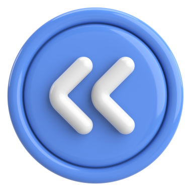 Önceki düğme. Arka düğme. 3B illüstrasyon.