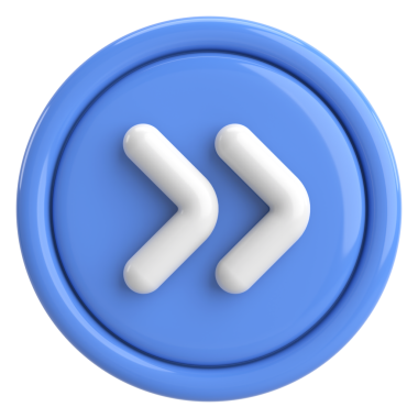 Sonraki düğme. Devam et düğmesi. 3B illüstrasyon.