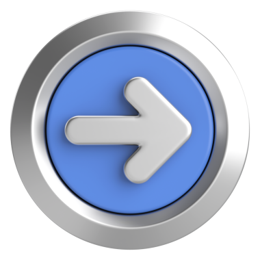 Sonraki düğme. Devam et düğmesi. 3B illüstrasyon.