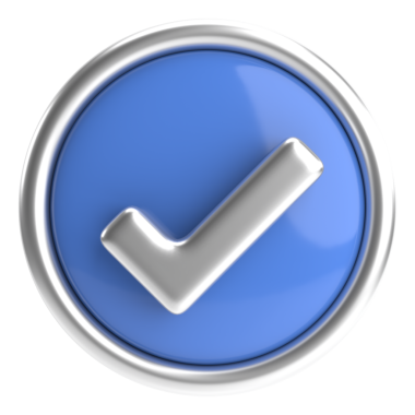 3 boyutlu onay kutusu. İşaretle. 3B illüstrasyon.