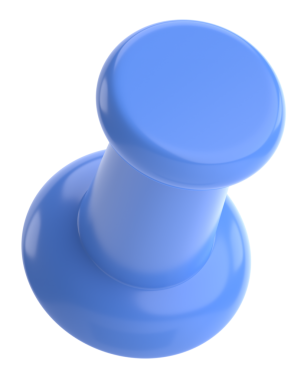 Pimi çek. Çizim iğnesi. Üç boyutlu pim. 3B illüstrasyon.