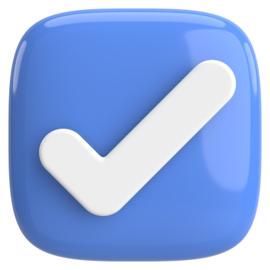 3 boyutlu onay kutusu. İşaretle. 3B illüstrasyon.