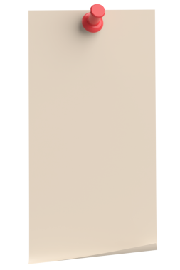 Üç boyutlu not kağıdı. Yapışkan bir not. 3B illüstrasyon.