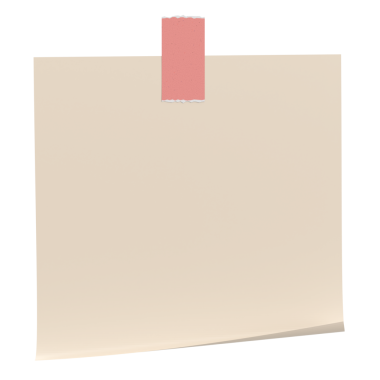 Üç boyutlu not kağıdı. Yapışkan bir not. 3B illüstrasyon.