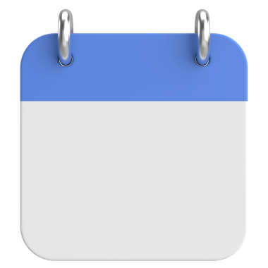 Boş takvim. Üç boyutlu takvim. 3B illüstrasyon.