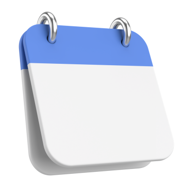 Boş takvim. Üç boyutlu takvim. 3B illüstrasyon.