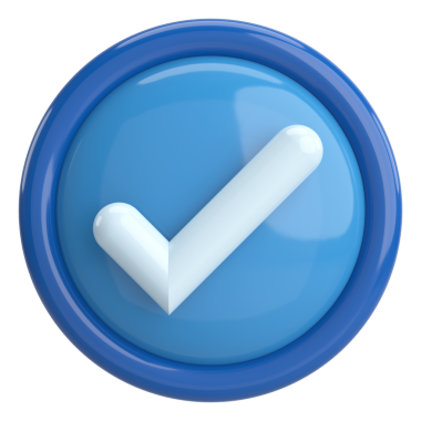 3 boyutlu onay kutusu. İşaretle. 3B illüstrasyon.