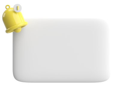 Üç boyutlu uyarı kutusu. 3B illüstrasyon.