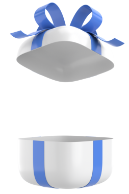 Hediye Kutusu açıldı. Üç boyutlu hediye kutusu. 3B illüstrasyon.