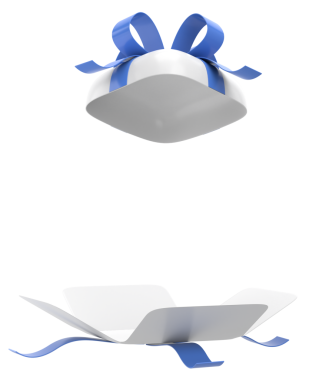 Hediye Kutusu açıldı. Üç boyutlu hediye kutusu. 3B illüstrasyon.