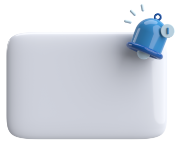 Üç boyutlu uyarı kutusu. 3B illüstrasyon.