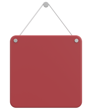 Boş Asılma İşareti. 3B Görüntü.