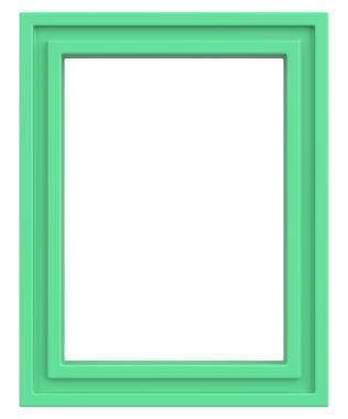 Resim çerçevesi. Portre çerçevesi. 3B illüstrasyon.