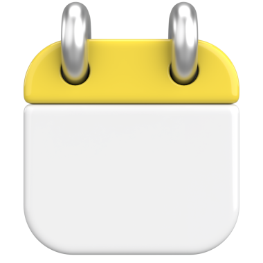 Boş takvim. Üç boyutlu takvim. 3B illüstrasyon.