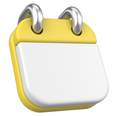 Boş takvim. Üç boyutlu takvim. 3B illüstrasyon.