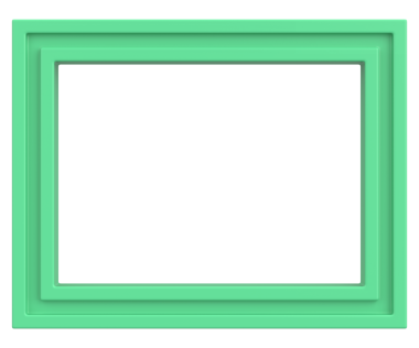 Resim çerçevesi. Manzara çerçevesi. 3B illüstrasyon.