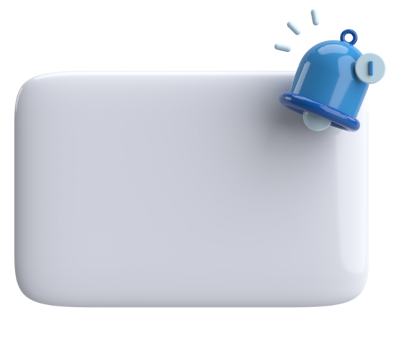 Üç boyutlu uyarı kutusu. 3B illüstrasyon.