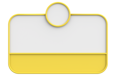 Diyalog kutusunun 3 boyutlu çizimi. Bildirim kutusu.