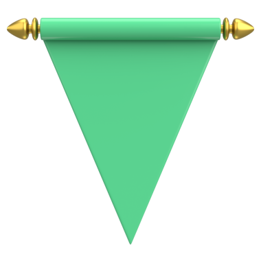Pennant Bayrağının 3B çizimi.