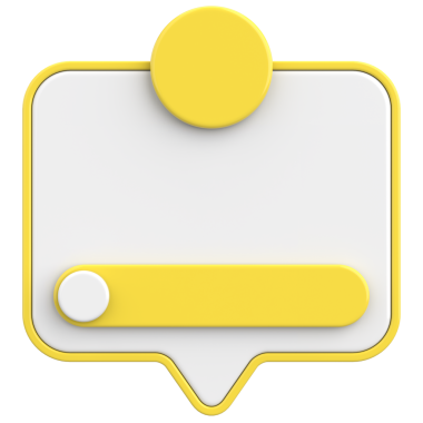 Diyalog kutusunun 3 boyutlu çizimi. Bildirim kutusu.