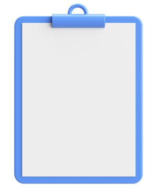 Not kağıdıyla birlikte pano. 3B illüstrasyon.