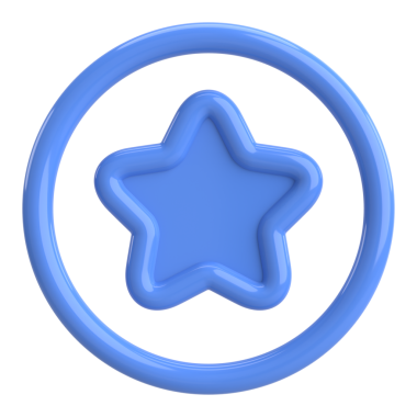 Üç boyutlu yıldız. Yıldız ikonu. 3B illüstrasyon.