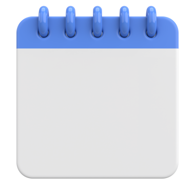 Boş takvim. Üç boyutlu takvim. 3B illüstrasyon.