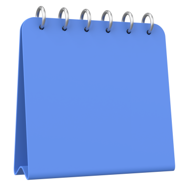 Boş takvim. Üç boyutlu takvim. 3B illüstrasyon.