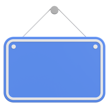 Boş Asılma İşareti. 3B Görüntü.