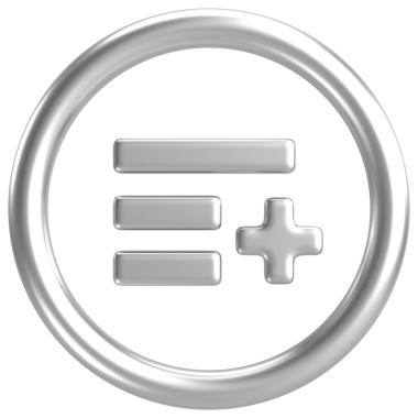 Parça listesi simgesi. Parça listesi düğmesine ekle. 3B illüstrasyon.