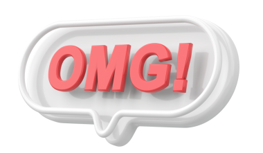 Aman Tanrım. Aman Tanrım, söz ve söz. 3B illüstrasyon.