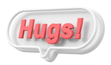 Sarılalım. Kelime ve deyim. 3B illüstrasyon.