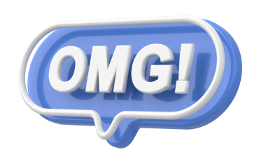 Aman Tanrım. Aman Tanrım, söz ve söz. 3B illüstrasyon.