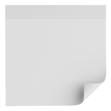 Üç boyutlu not kağıdı. Yapışkan bir not. 3B illüstrasyon.