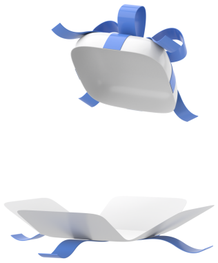 Hediye Kutusu açıldı. Üç boyutlu hediye kutusu. 3B illüstrasyon.