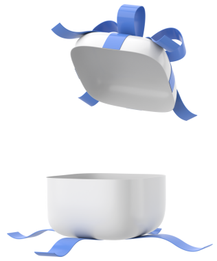 Hediye Kutusu açıldı. Üç boyutlu hediye kutusu. 3B illüstrasyon.