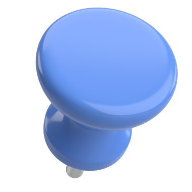 Pimi çek. Çizim iğnesi. Üç boyutlu pim. 3B illüstrasyon.