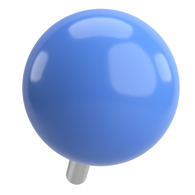 Pimi çek. Çizim iğnesi. Üç boyutlu pim. 3B illüstrasyon.