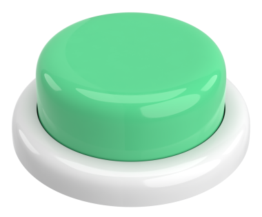 Bas düğmeye. Üç boyutlu düğme. 3B illüstrasyon.