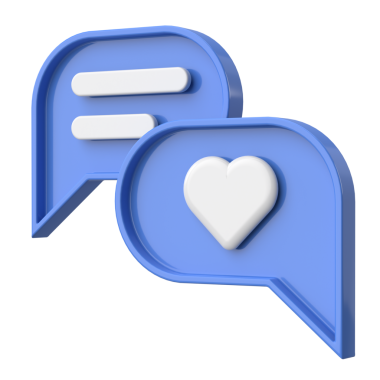 İkon gibi. Sohbet balonu. 3B illüstrasyon.