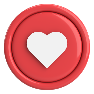 Düğme gibi. İkon gibi. 3B illüstrasyon.